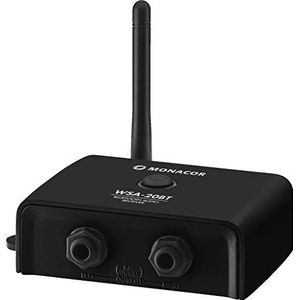 MONACOR WSA-20BT Bluetooth audio-ontvanger voor het afspelen van muziek van mobiele toespelers, zwart