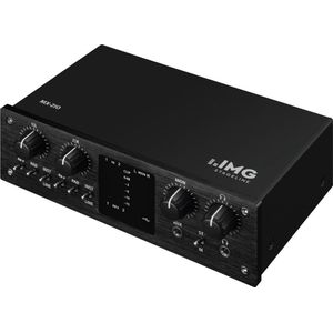 IMG STAGELINE MX-2IO 2-Kanal USB Recording-Interface zur Audio-Aufnahme auf einem Computer, Audio-Aufnahmegerät mit Vollduplex USB-Port für gleichzeitige Aufnahme, Wiedergabe und Mixing, in Schwarz