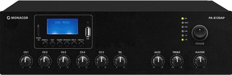 Monacor - PA-812DAP - PA-versterker - 120 W - Class-D - Bluetooth