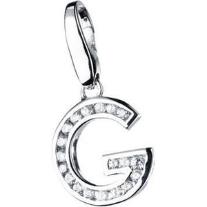 Charm | bedel | zilver | letter | G | zirkonia