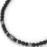 Firetti Kette ohne Anhänger »Schmuck Geschenk Totenkopf, teilweise geschwärzt«, mit Lavastein