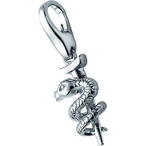 Bedel | charm | sterling zilver | esculaap | karabijn | hanger