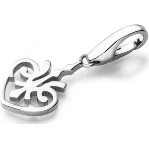 Charm | bedel |Good Karma in hart | zilver |