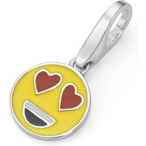 Giorgio Martello Milano - Charm Smiley mit Herzen als Augen, Silber 925 Charms & Kettenanhänger 1 ct Gold Damen (24.64 € / 1 ct)