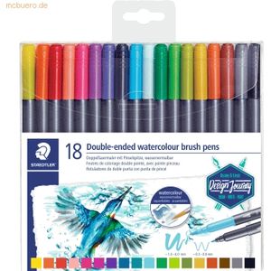 Staedtler Double-ended watercol. brush 18pcs