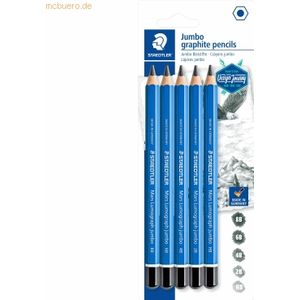10 x Staedtler Bleistift Mars Lumograph Jumbo Härte sortiert blau VE=5