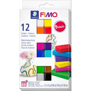 Staedtler Modelliermasse Fimo soft -Basic Colours- farbig sortiert 12x