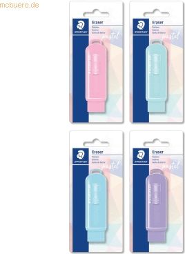STAEDTLER 525 stuks PSBKPA 525 gum in pastelkleuren met praktische kunststof huls