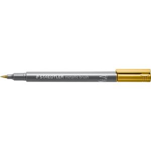 STAEDTLER Metallic penseelstift, lijnbreedte 1-6 mm, omslag op licht en donker papier, gemakkelijk te reinigen op gladde oppervlakken, 10 pennen, goud 8321-11