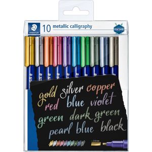 STAEDTLER metallic calligraphy pen set 10 kleuren