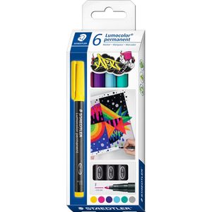 Staedtler Folienschreiber Lumocolor F permanent farbig sortiert VE=6 S