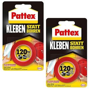 Henkel - Pattex - Dubbelzijdig Plakband - Wit - Voordeelverpakking 2 Stuks