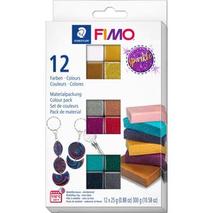 FIMO effect - ovenhardende boetseerklei - colour pack 12 kleuren sparkle colours