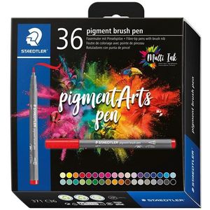 STAEDTLER pigment brush pen set 36 kleuren