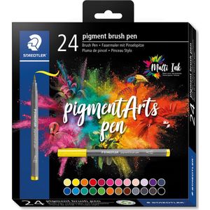 Staedtler Pigment Arts brush pen, etui van 24 stuks