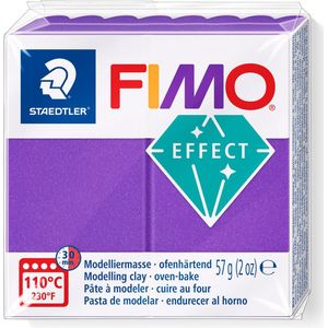 STAEDTLER 8010-61 FIMO Effect Oven-Hardening Polymer Modellering Klei - Metallic Lila (1 x 57g Blok)