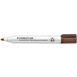 STAEDTLER Whiteboard marker Lumocolor, bruin, droog en zonder resten afwasbaar, ronde punt ca. 2 mm lijnbreedte, hoge kwaliteit, Made in Germany, 10 bruine markers, 351-7