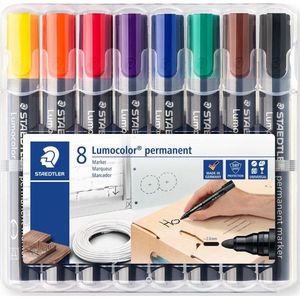 STAEDTLER Lumocolor permanent marker ronde punt - box 8 st
