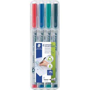 STAEDTLER Lumocolor F non-permanent pen - Box 4 kleuren