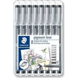 Staedtler pigment liner 308, Schwarz, Schwarz, Rund, Tinte auf Pigmentbasis, Metall, Deutschland