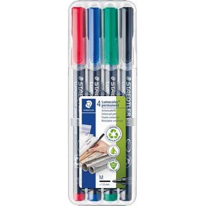 4 STAEDTLER Universalstifte 'Lumocolor 317' mittel sortierte Farben permanent