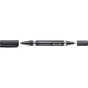 Staedtler Permanent marker - Lumocolor Duo - dubbele punt 0.6mm + 1.5mm - Zwart