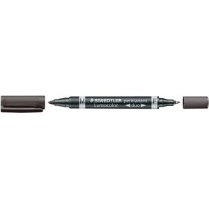 STAEDTLER Lumocolor duo Permanentmarker schwarz 0,6 - 1,5 mm, 10 St.