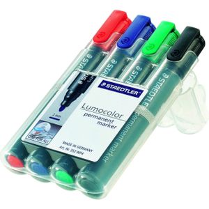 4 Staedtler Permanentmarker 'Lumocolor 352' farbsortiert mit Rundspitze