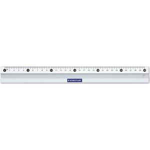 Liniaal - Zwart - Aluminium - Met Inktrand en Antislip-Strip