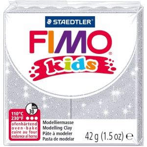 Modelliermasse Fimo Kids silber glitter 42g