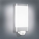 Steinel LED-buitenlamp L 240 S, roestvrij staal, 9,3 W, LED-wandlamp, warm-wit, 180 graden bewegingsmelder, 10 m bereik