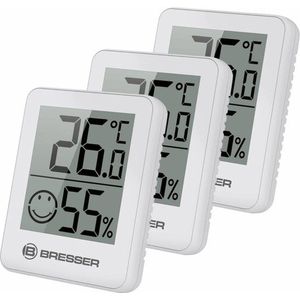 Bresser Weerstation - ClimaTemp Hygro Indicator - Set van 3 - Checkt Binnenklimaat - Wit