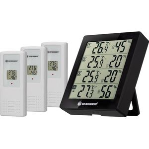 BRESSER Hygrometer Thermo- / Hygrometer Quadro mit 3 Außensensoren s.