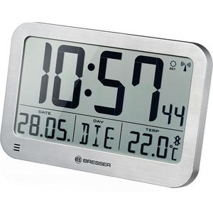 Bresser MyTime Wand- en Tafelklok met LCD-scherm –Zilver – 225x150mm
