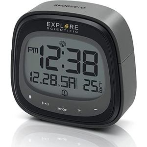 EXPLORE SCIENTIFIC - Réveil Radio-Piloté - Zwart - Met Thermometer