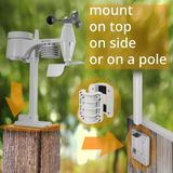 Bresser Weerstation 5-in-1- Met Multifunctionele Buitensensor - Met Regen- en Windmeter - Wit