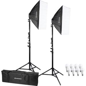 Bresser Fotostudioset - BR-2845 - Continulicht incl. Daglichtlampen & 2 Softboxen
