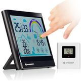 Bresser 7007402 Touchscreen weerstation draadloze thermo-/hygrometer met ventilatieaanbeveling, zwart