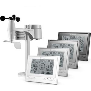 Bresser Weerstation draadloos met buitensensor 7-in-1 weercentrum ClimateScout met professionele buitensensor, zwart