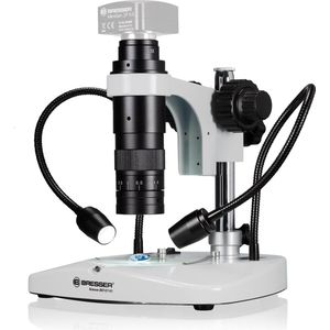 Bresser Microscoop DST-0745 Zoom 0,7X–4,5X voor digitale microscoop- en ultramacro opnames met C-mount-camera's tot 1/2"" sensor met op- en doorlicht, wit, 5808100