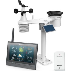 Bresser Weerstation - MeteoChamp - 7-in-1 Sensor - WLAN - Binnen & Buiten incl. Solar Sensor