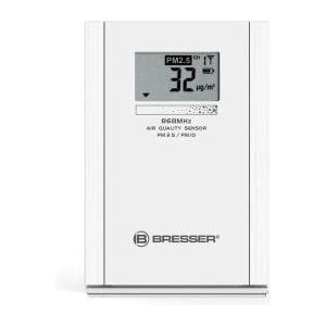 Bresser PM2.5/10 luchtkwaliteitssensor ter controle van de lucht in de ruimte door deeltjesmeting, als extra sensor voor sommige Bresser weerstations of als stand-alone oplossing, wit