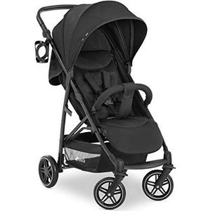 Hauck 148426 Rapid 4R Plus buggyset tot 25 kg met ligstand vanaf de geboorte, in hoogte verstelbare duwstang met bekerhouder, XL kap UPF 50+, compact, met één hand inklapbaar - zwart,zwart
