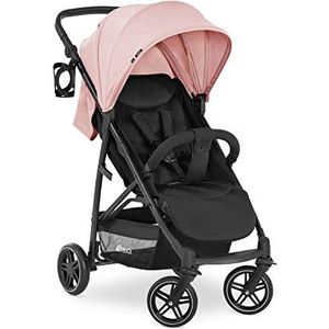 Hauck kinderwagen rapid 4R plus, zonafdekking XL UPF 50+, tot 25 kg, compact, in hoogte verstelbaar, liggend, grote mand, drankhouder, roze