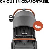 Hauck Uptown Buggy Geschikt voor stad en bos Voor korte en lange benen Black Melange Grey