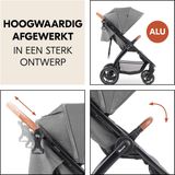 Hauck Uptown Buggy Geschikt voor stad en bos Voor korte en lange benen Black Melange Grey