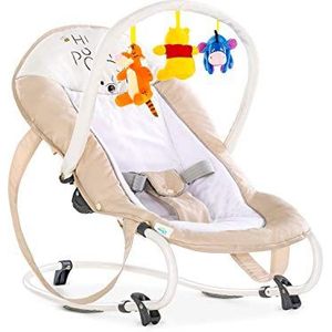 Hauck Bungee Deluxe babywip vanaf de geboorte tot 9 kg met schommelfunctie, speelboog, verstelbare rugleuning, veiligheidsgordel, draaggrepen, kantelbestendig, draagbaar, beige