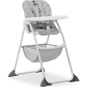 Hauck Kinderstoel Sit N Fold voor kinderen van 6 maanden tot 15 kg, groot dienblad verstelbaar en afneembaar, opvouwbaar, compact, Mickey Mouse Grey