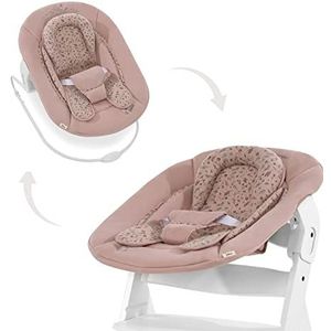 Hauck Babywipstoel Alpha Bouncer 2-in-1, compatibel met kinderstoel Alpha+ en Beta+, ook schommelbank, vanaf de geboorte tot 9 kg, verkleiner voor pasgeborenen, Bambi roze