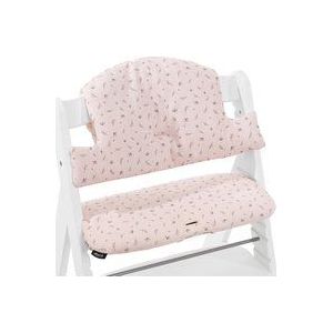 Hauck Zitkussen voor hoge stoel Premium voor Alpha kinderstoel - 2-delig zitkussen van katoen (Jersey Flowers Rose)